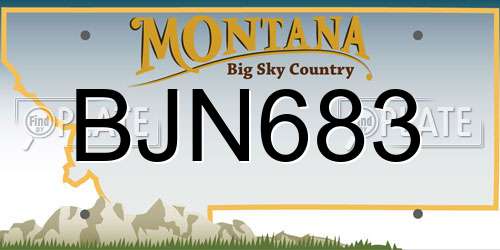 BJN683 Montana License Plate