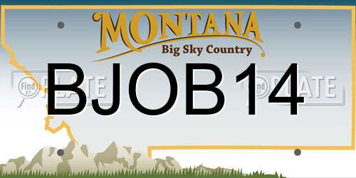 BJOB14 Montana License Plate