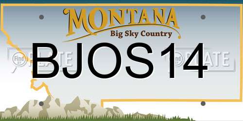 BJOS14 Montana License Plate