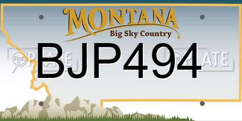 BJP494 Montana License Plate