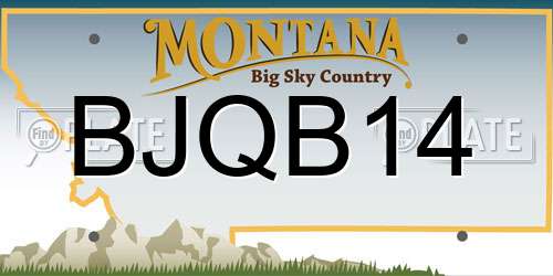 BJQB14 Montana License Plate