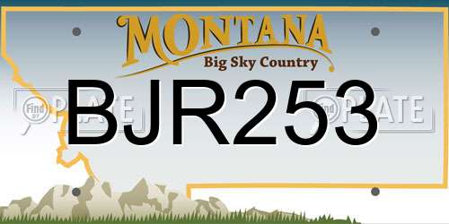BJR253 Montana License Plate
