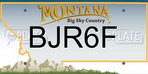 BJR6F Montana License Plate