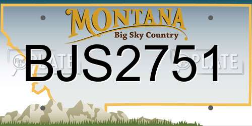 BJS2751 Montana License Plate