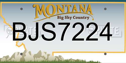 BJS7224 Montana License Plate