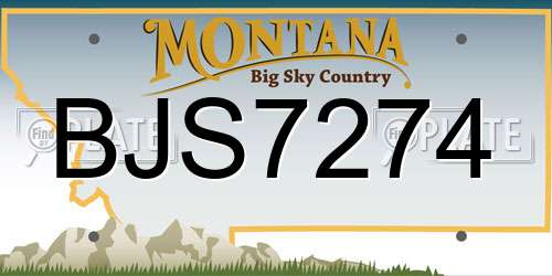 BJS7274 Montana License Plate