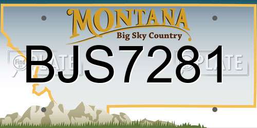 BJS7281 Montana License Plate