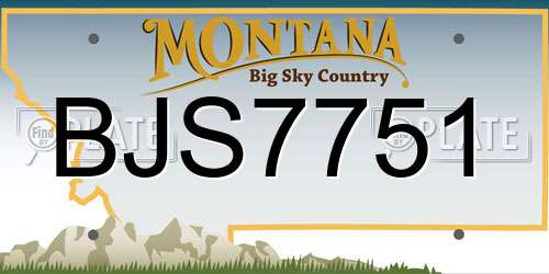 BJS7751 Montana License Plate