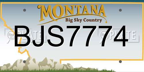 BJS7774 Montana License Plate