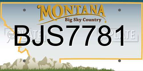 BJS7781 Montana License Plate