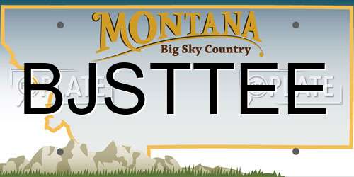 BJSTTEE Montana License Plate
