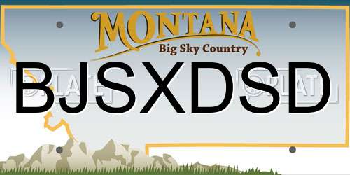 BJSXDSD Montana License Plate