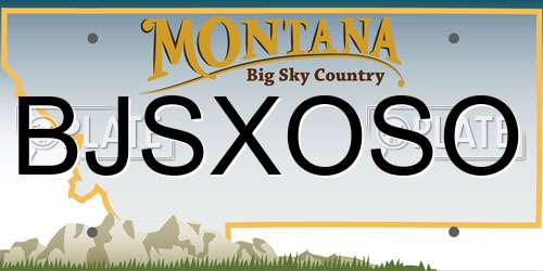 BJSXOSO Montana License Plate
