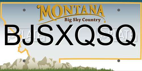 BJSXQSQ Montana License Plate