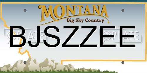 BJSZZEE Montana License Plate