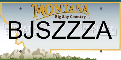 BJSZZZA Montana License Plate
