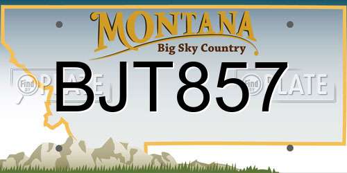 BJT857 Montana License Plate
