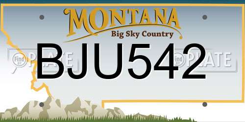 BJU542 Montana License Plate