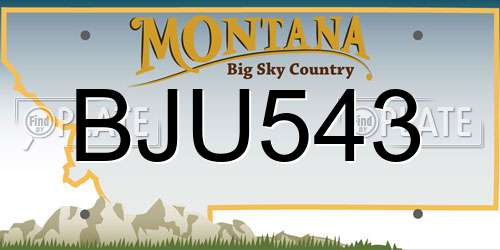 BJU543 Montana License Plate