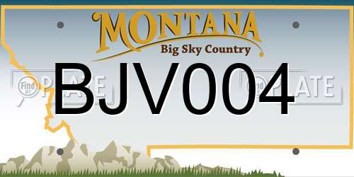 BJV004 Montana License Plate