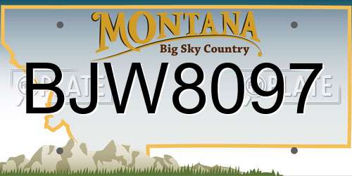 BJW8097 Montana License Plate