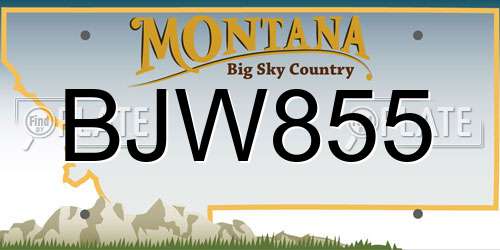 BJW855 Montana License Plate