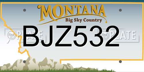 BJZ532 Montana License Plate