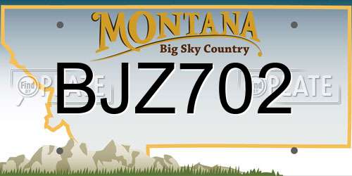 BJZ702 Montana License Plate