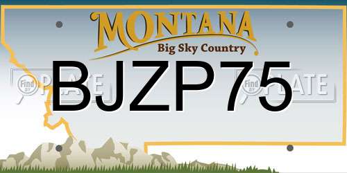 BJZP75 Montana License Plate