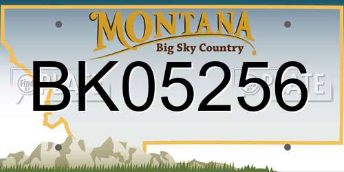 BK05256 Montana License Plate