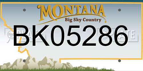 BK05286 Montana License Plate