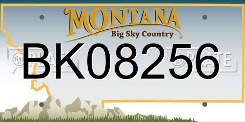 BK08256 Montana License Plate