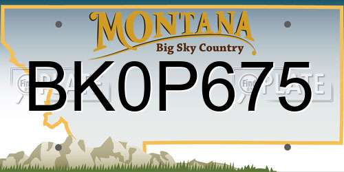 BK0P675 Montana License Plate