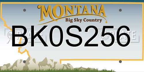 BK0S256 Montana License Plate
