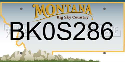 BK0S286 Montana License Plate