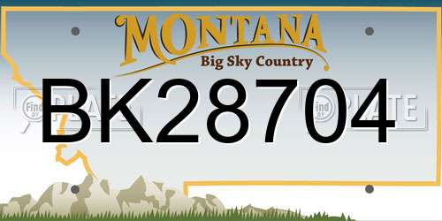 BK28704 Montana License Plate