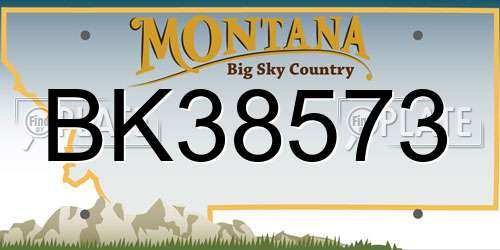 BK38573 Montana License Plate