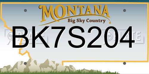 BK7S204 Montana License Plate