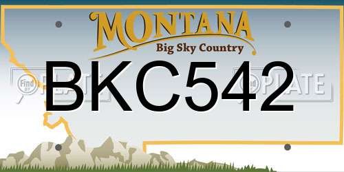 BKC542 Montana License Plate