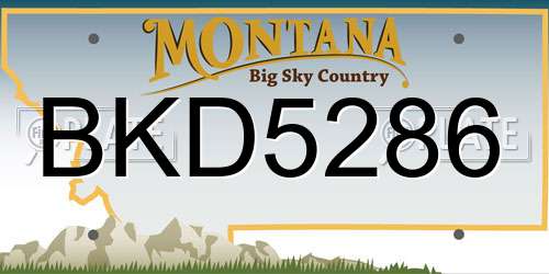 BKD5286 Montana License Plate