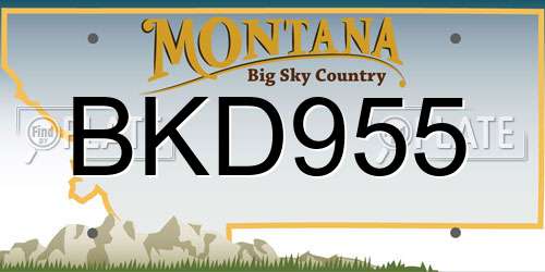 BKD955 Montana License Plate