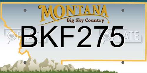 BKF275 Montana License Plate
