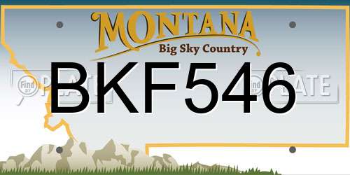 BKF546 Montana License Plate