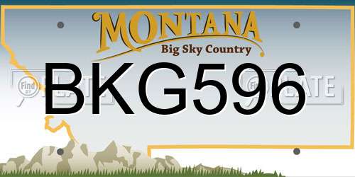 BKG596 Montana License Plate