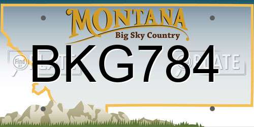 BKG784 Montana License Plate