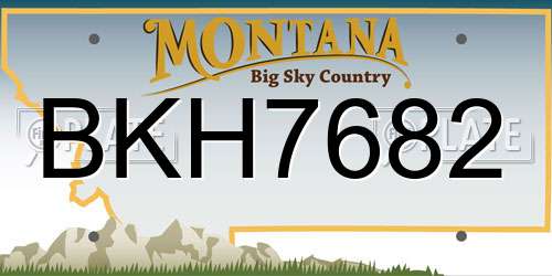 BKH7682 Montana License Plate