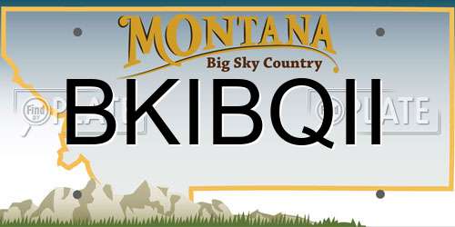 BKIBQII Montana License Plate