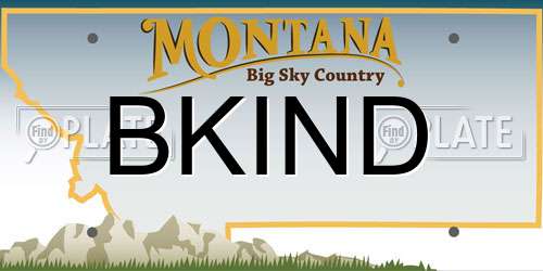 BKIND Montana License Plate