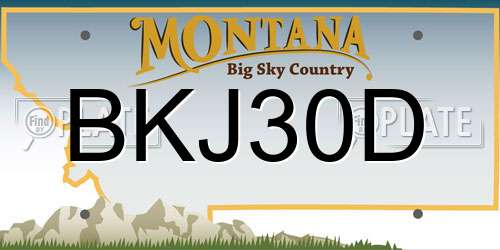 BKJ30D Montana License Plate