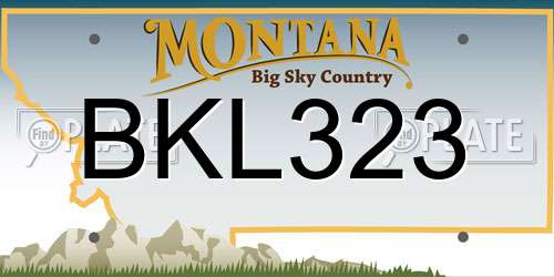 BKL323 Montana License Plate